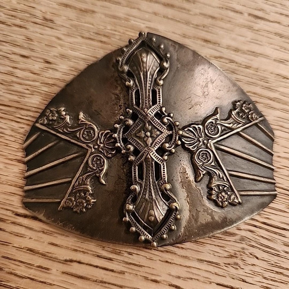 Antique Belt Or Sash Buckle Ladies 2 Piece Ornate‎ (1900s Silver?)